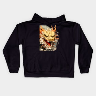 Chinese Dragon: Chinese New Year, Year of the Dragon on a dark (Knocked Out) background Kids Hoodie